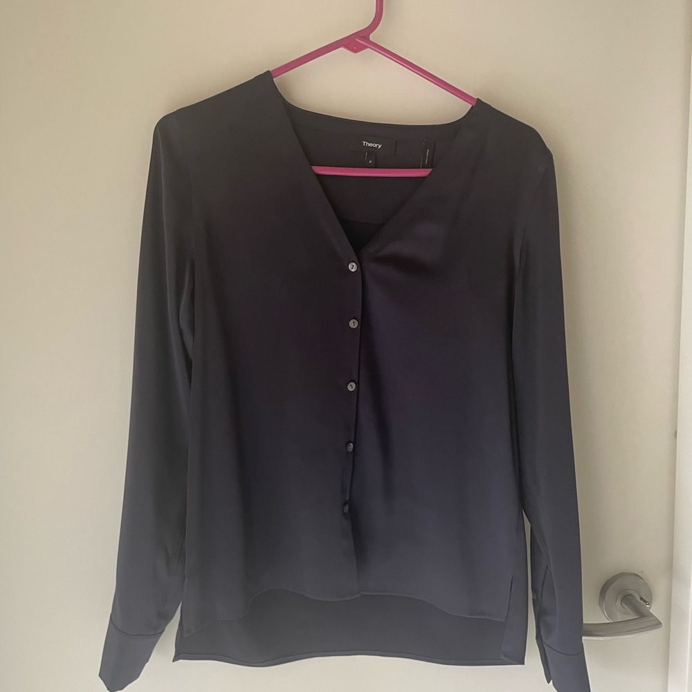 Theory Blouse in Navy